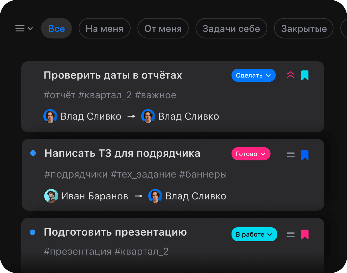 Список задач
